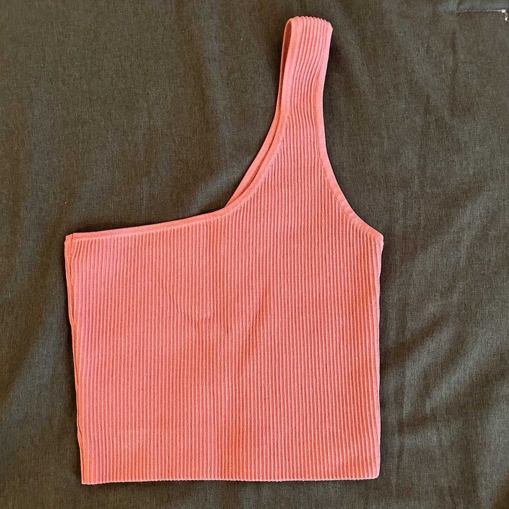 LA Hearts One Shoulder Crop Tank
